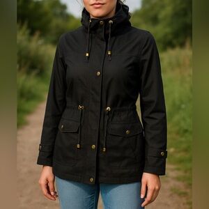 Miss London Black Utility Jacket with Gold Hardware | Size Small NWOT